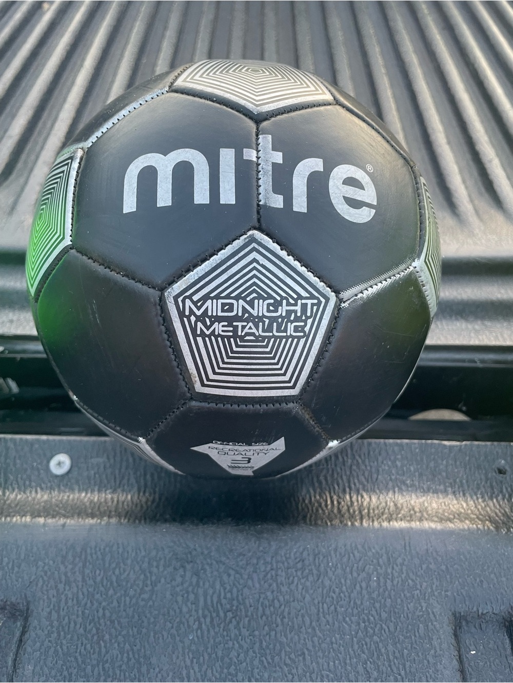Mitre Midnight Metallic Size 3 Soccer Ball – Black/Silver